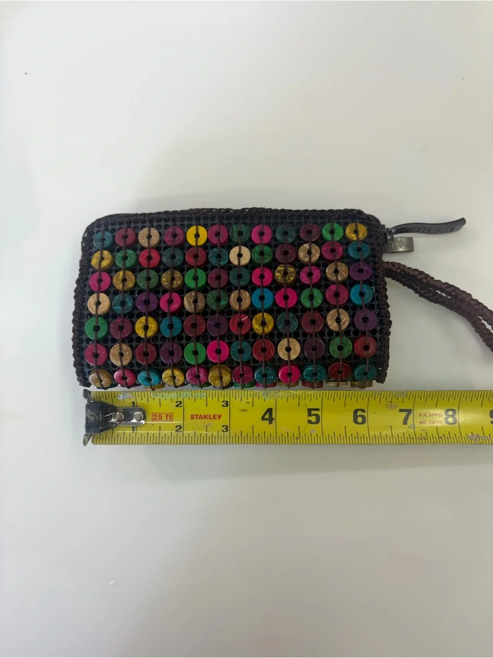 Puerto Rico Colorful Woven Beaded Wristlet Purse Boho Artisan